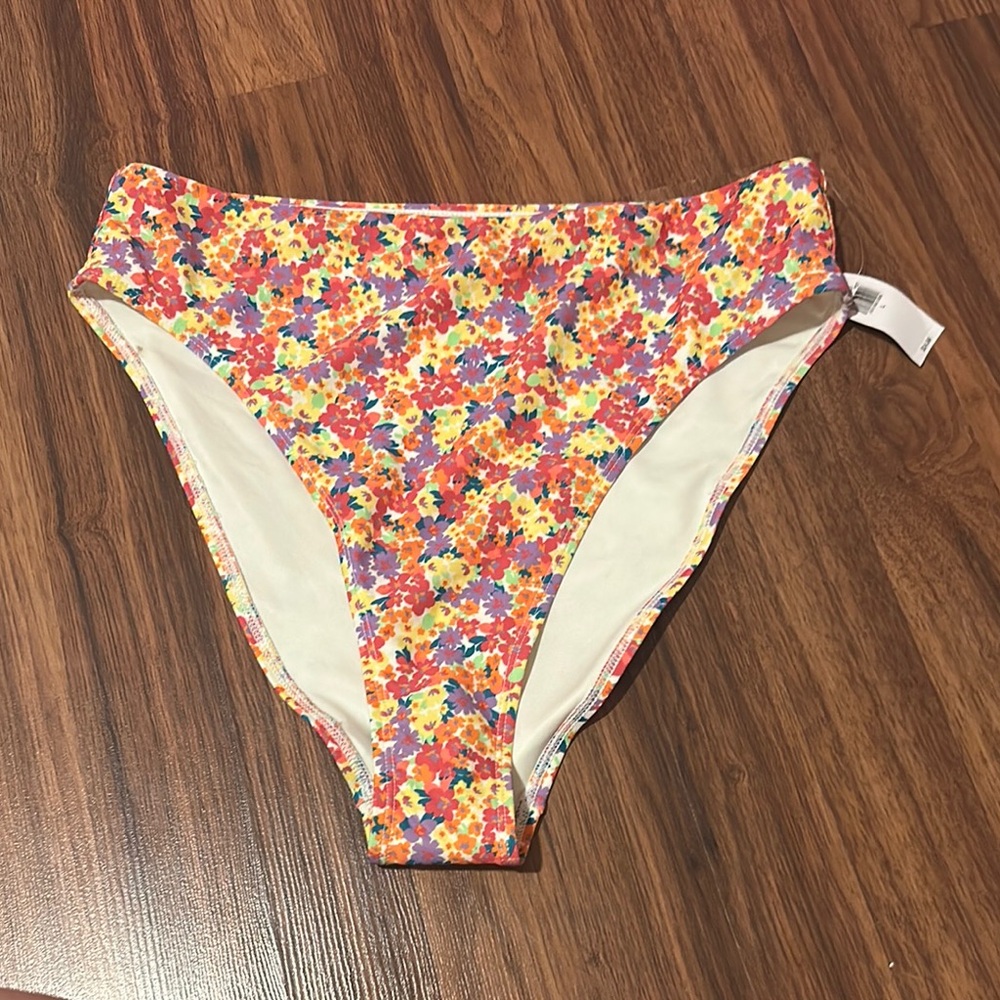 Old Navy High Waisted High Leg Bikini Bottom- Floral